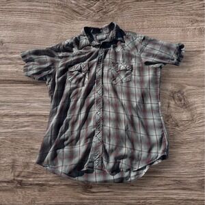 Wrangler Western Style Pearl Snap Button Down Casual Shirt Men's Sz L/XL?